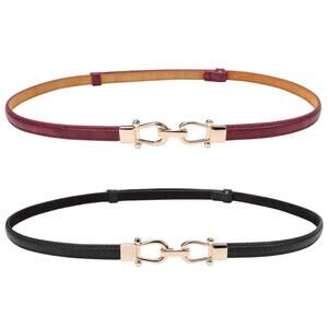Leather Skinny Women Belt Ladies Thin Waist Belts Plus Size Adjustable 7322